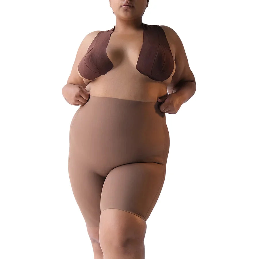 "Shorty shapewear for a flattering, smooth silhouette."