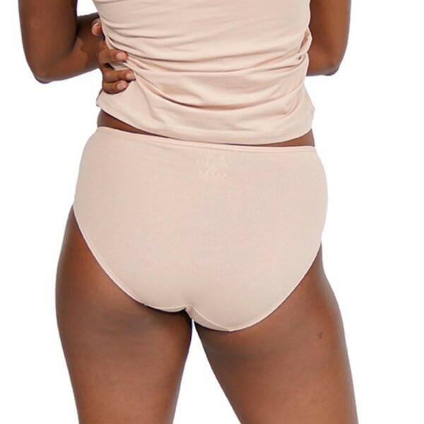 Hipster underwear set of 6 in soft beige color.