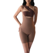 Full Bodysuit in brown, featuring adjustable straps for comfort.