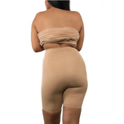 Stylish beige shapewear shorts for a smooth silhouette.