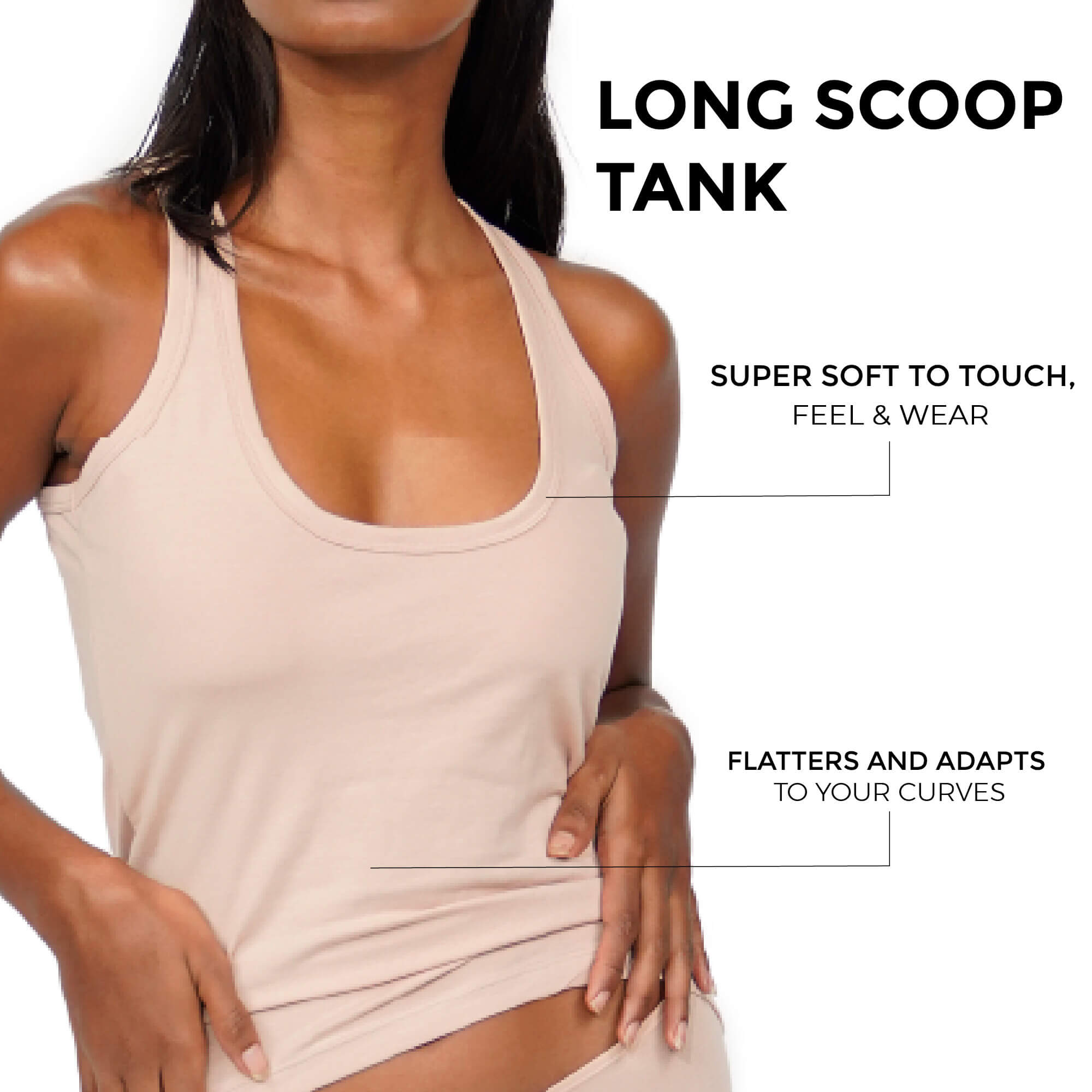 Cotton Long Scoop Tank