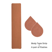 Body tape strip and pasties for discreet fashion support.