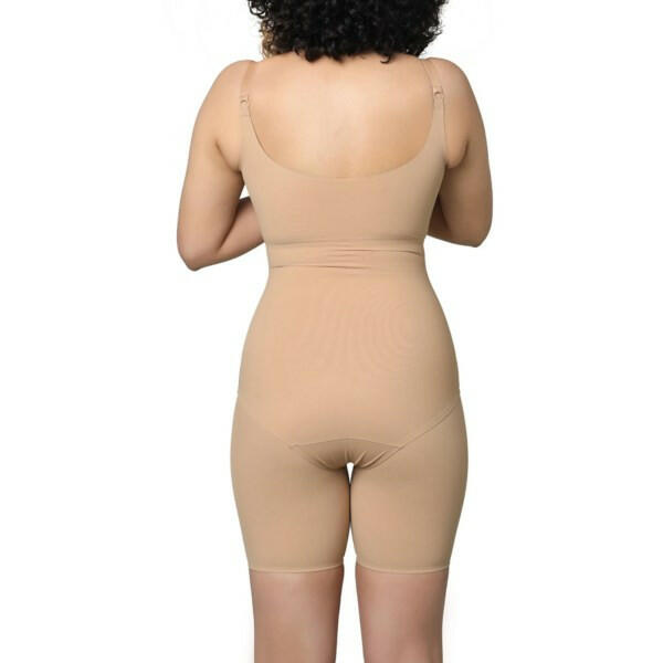 Full bodysuit for women, showcasing back view in natural color.