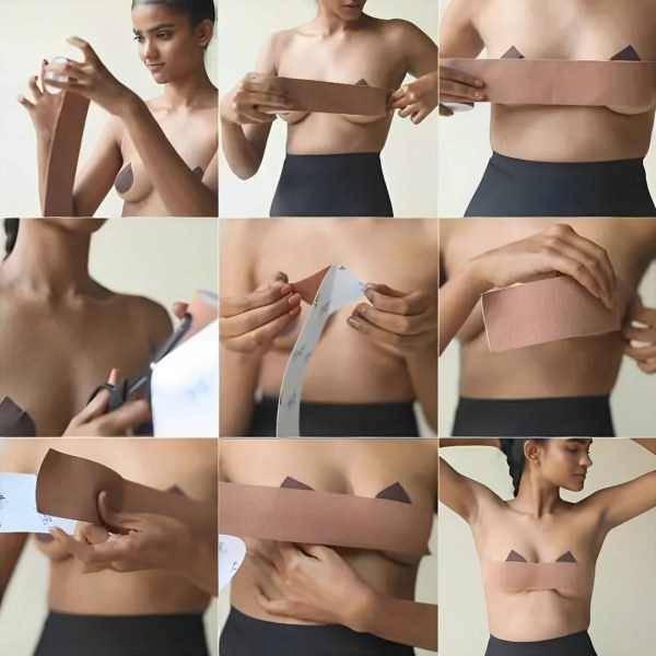 Body Tape application instructions for seamless, discreet support.