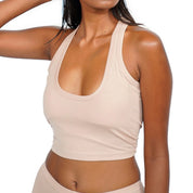 Nude crop racer tank top, part of a set of 3.