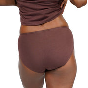 Hipster underwear set of 3 in brown color, stylish back view.