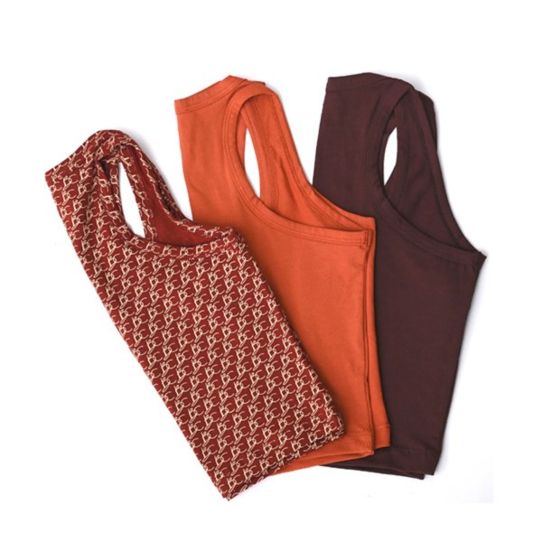 Set of 3 stylish crop racer tanks in vibrant colors.