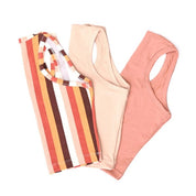 Crop Racer Tank Set of 3 in stylish colors and patterns.