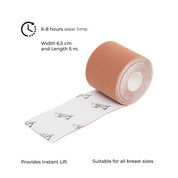 Body tape roll for instant lift, 6.5 cm wide, 5 m long.