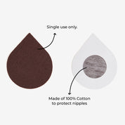 Single-use cotton pasties for nipple protection and coverage.