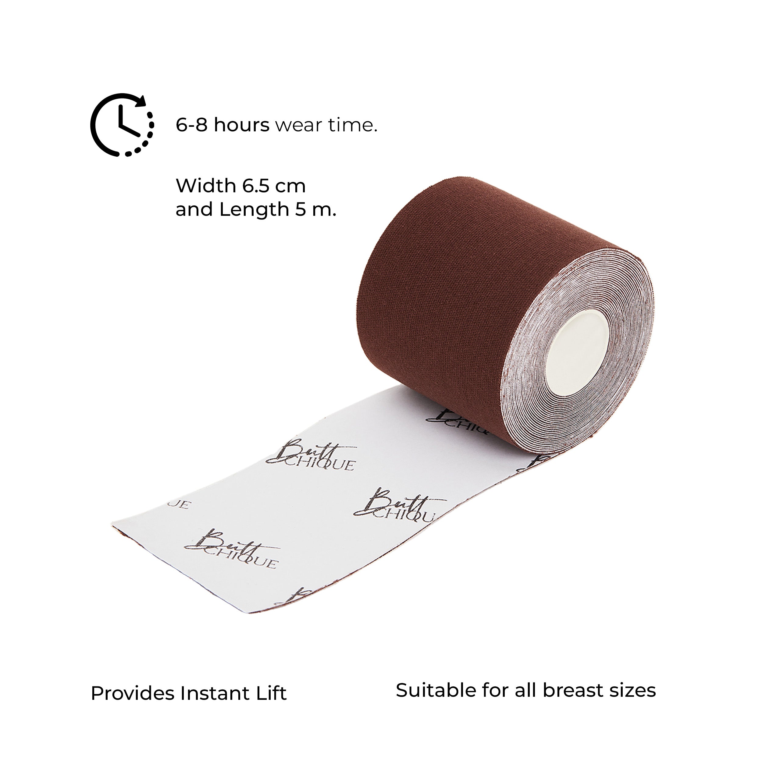 Body tape roll for instant lift, 6.5 cm wide, 5 m long.