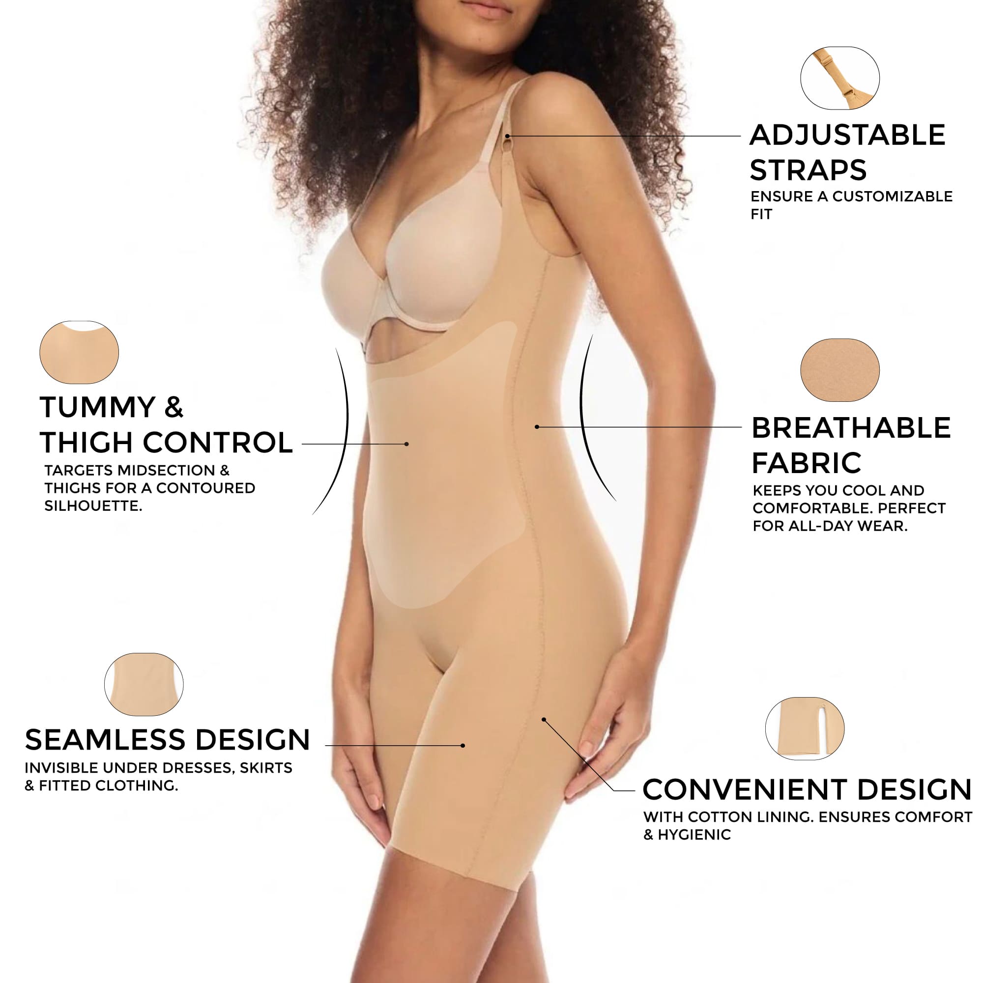 Mid-Thigh Bodysuit Shaper