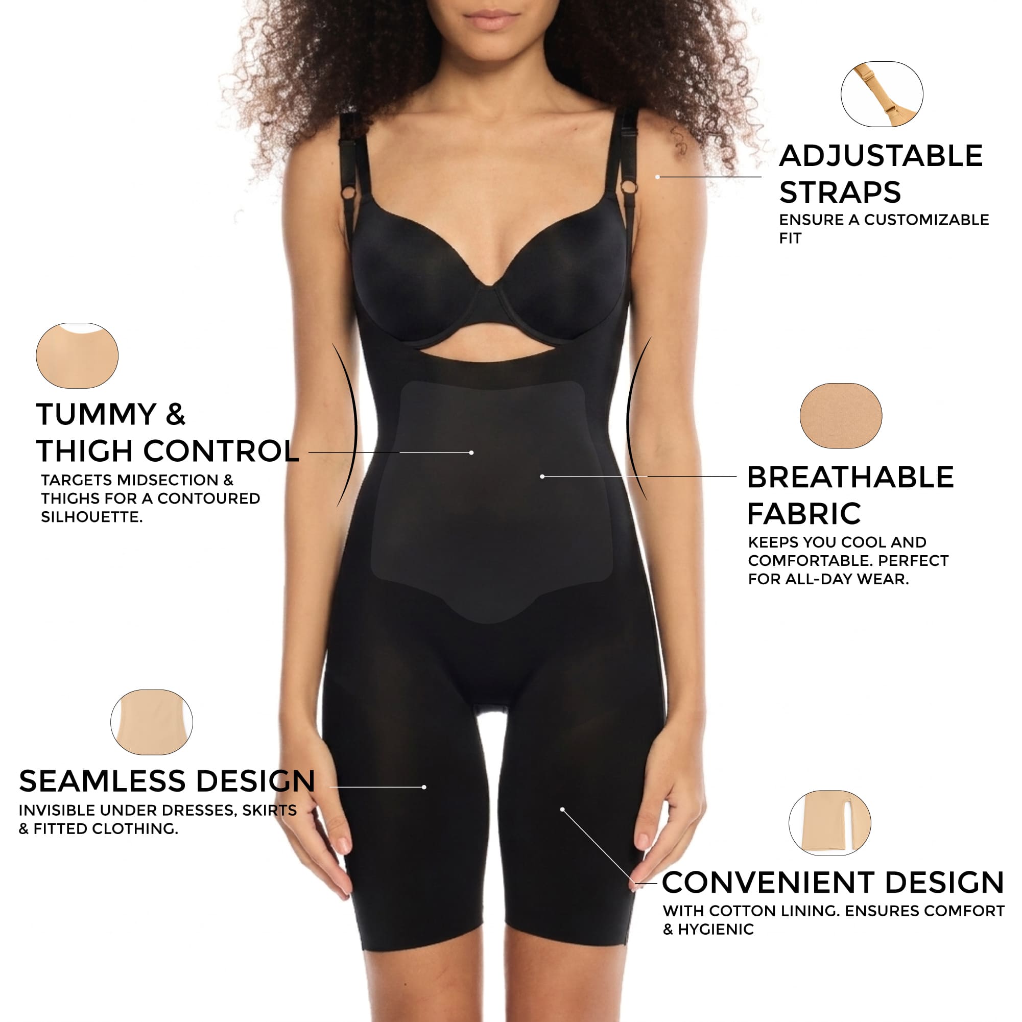 Mid-Thigh Bodysuit Shaper
