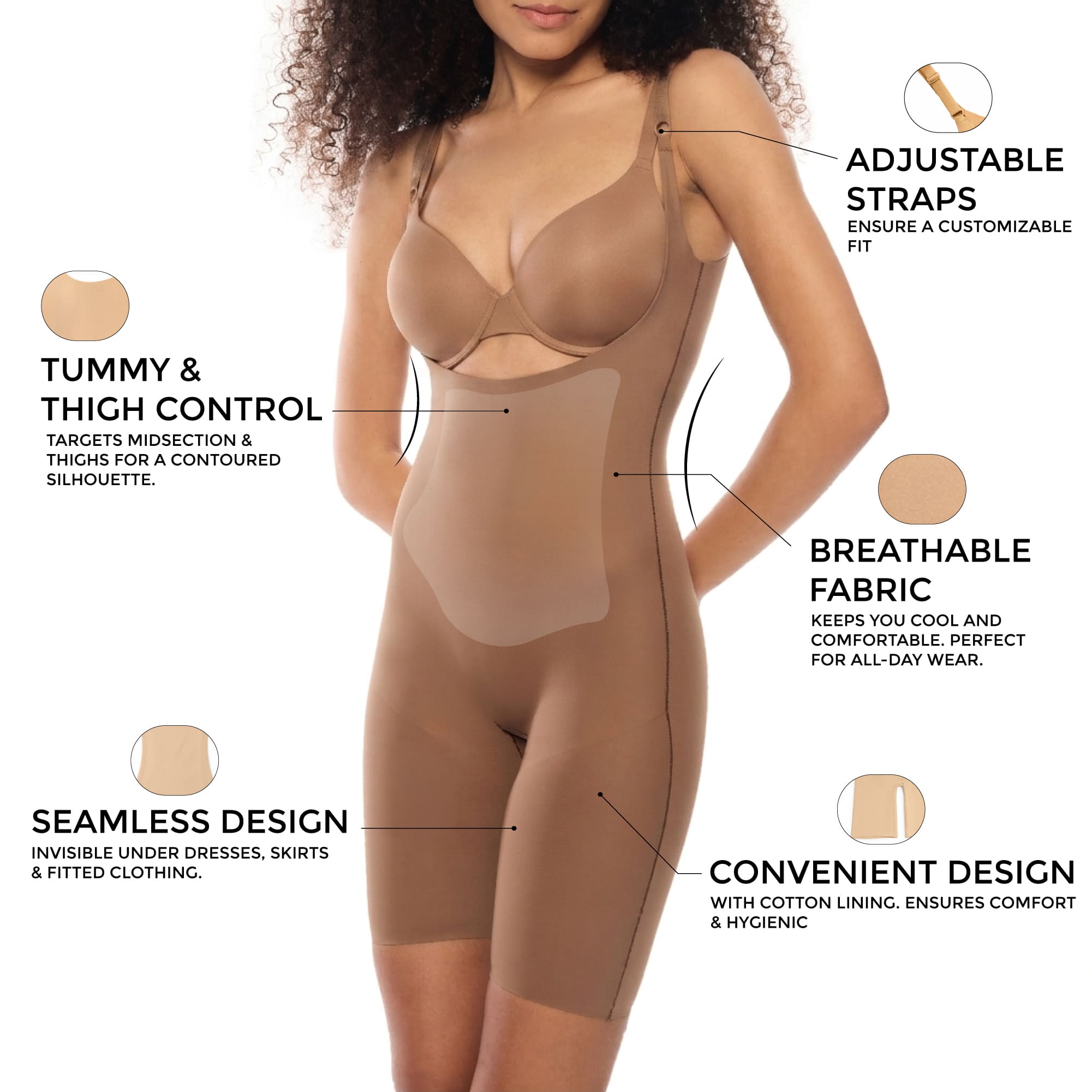 Mid-Thigh Bodysuit Shaper