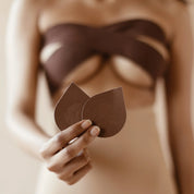 Brown adhesive pasties, ideal for comfortable coverage and style.