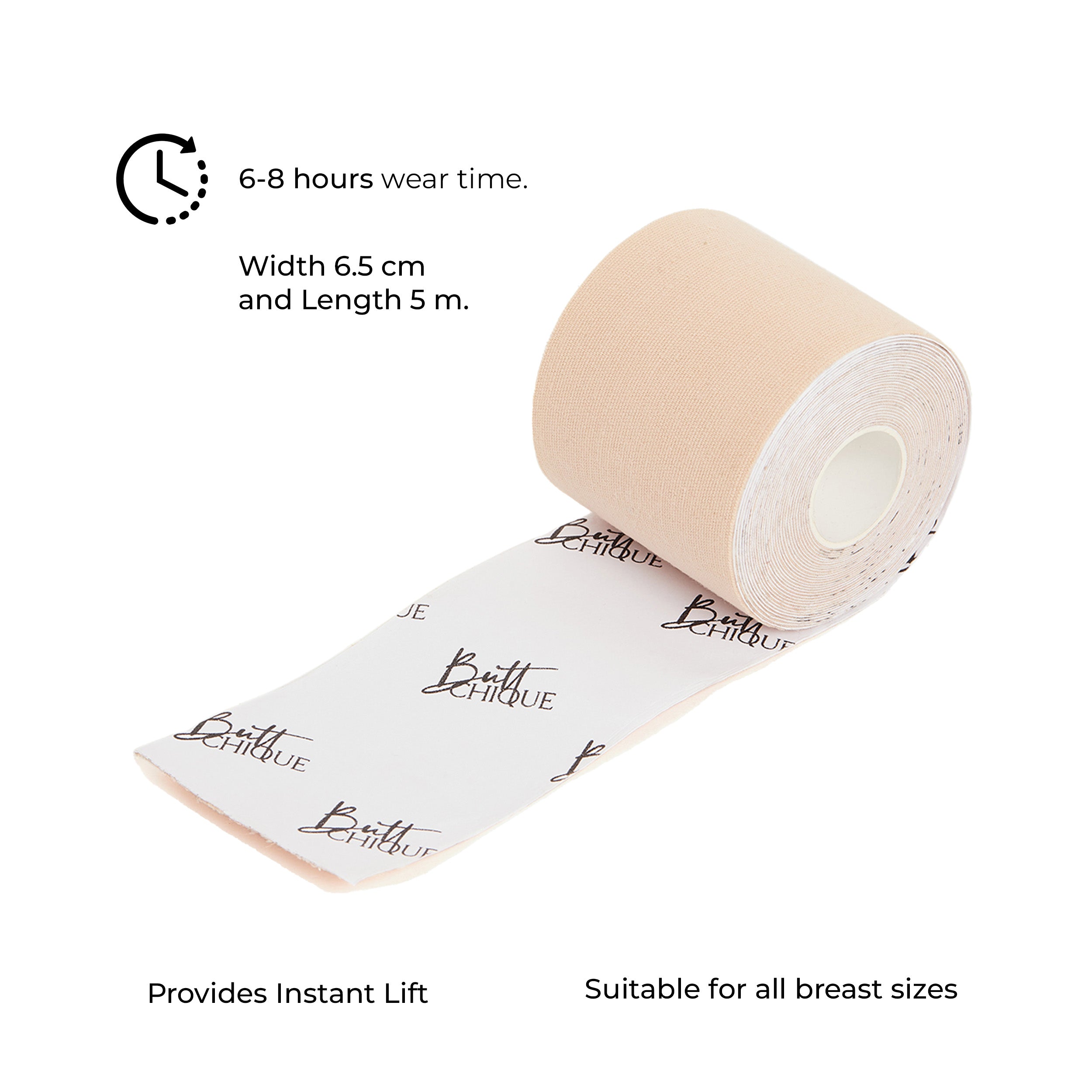 Body tape for instant lift, 6.5 cm width, 5 m length.