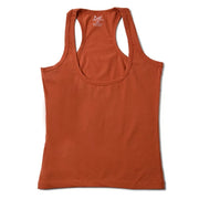 Long scoop tank top in warm rust color, set of 6.