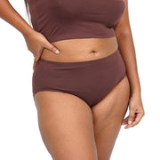 High Rise set of 6 comfortable underwear in rich brown color.