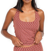 Stylish long scoop tank top in a set of six.